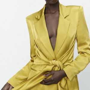 Zara Satin Blazer with tie